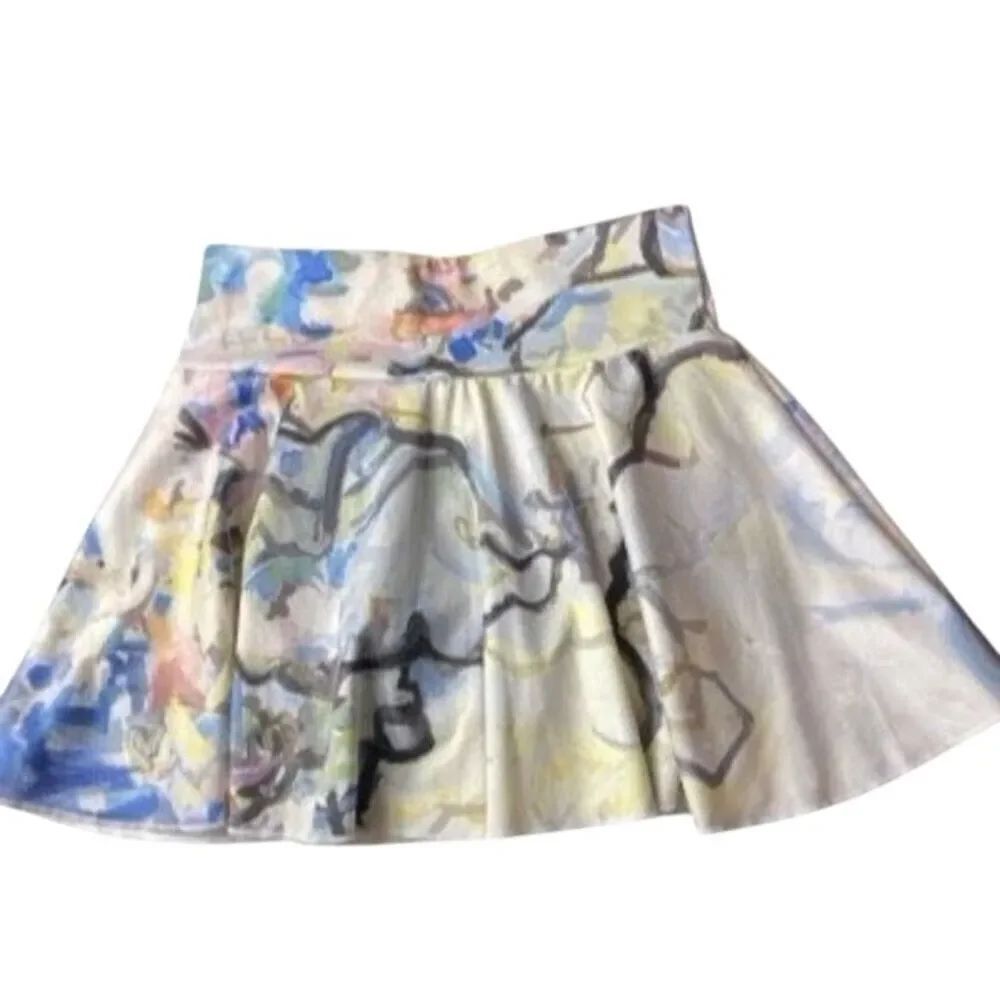 Pleated Mini Skort Abstract Print Tennis Athleisure ID Palm Beach Multicolor S